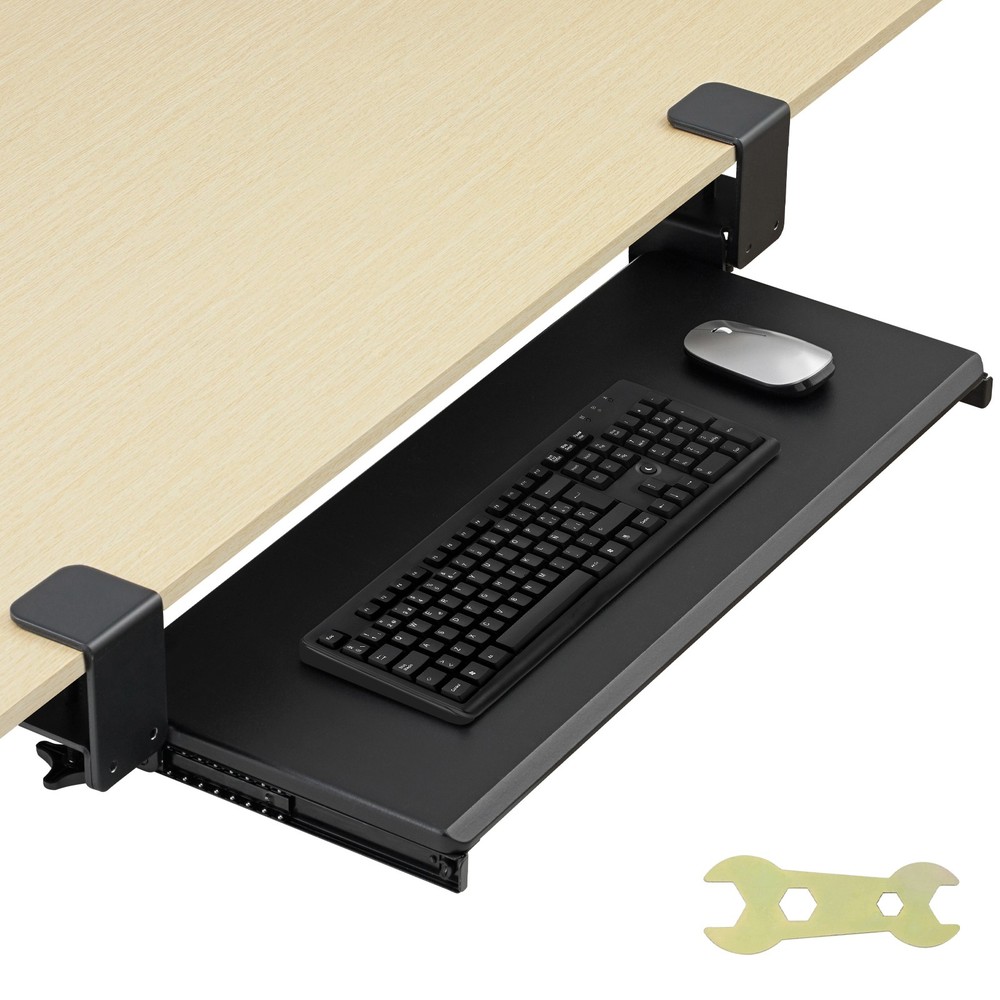 Keyboard Tray Under Desk Pull out Keyboard/Mouse Tray with C Clamp Mount