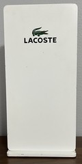LACOSTE Eyewear Countertop Display Case Rack – Multi-Shelf Acrylic & Wood