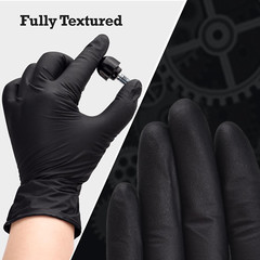 Heavy-Duty Black Disposable Nitrile Gloves, Box of 100, 6-Mil, Fully Textured…