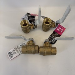 4 Apollo 1/2 in NPT Brass Ball Valve Full Port FNPT x FNPT Inline 94Alf-103-01A