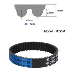 5M Series HTD Timing Belt Arc Teeth 5mm Pitch 25mm Belt Wide Rubber Drive Belt