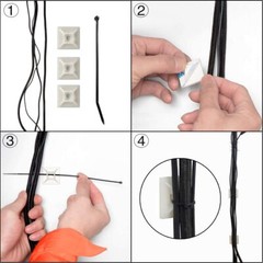 Self-locking Plastic Nylon Cable Zip Ties Mounts Wire Fasteners Cable Clips US