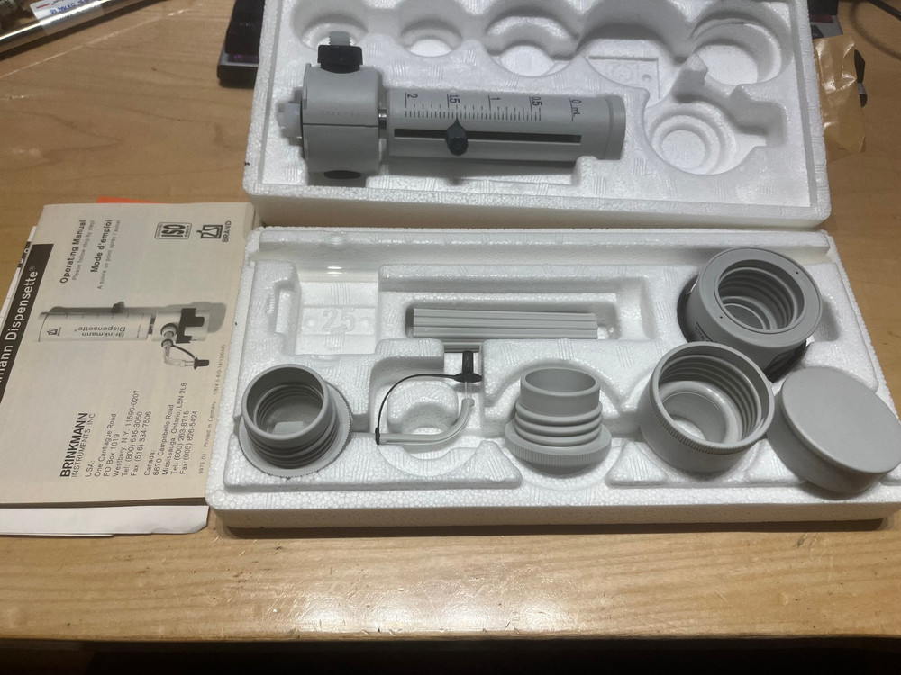 Brinkmann dispensette 0.4 to 2mL Bottle top attachment dispenser repeater Brand
