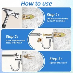 180 PCS Self-Drilling Drywall Anchors KIT – 90 Metal Winged Zinc Yellow