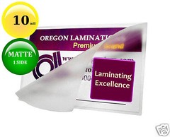 10 Mil MATTE/Clear Military Card Hot Laminating Pouches 2-5/8 x 3-7/8 (100/pack)