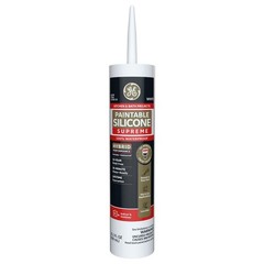 GE Supreme Paintable Silicone Caulk for Kitchen & Bathroom – 9.5 fl oz