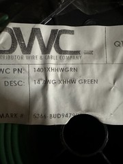 500’ Xhhw Building Wire, Copper, 14 Awg, 1C, Green, Stranded, 500 NEW