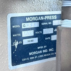 Morgan Industries G-55T Injection Molder Molding Morgan Press