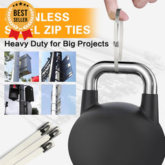 100Pcs Metal Zip Ties 11.8In Stainless Steel Self Locking Heavy Duty Cable Ties