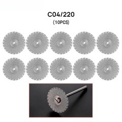 10 Pcs Dental Diamond Disc Wheel Teeth Cutting Polishing Discs/Mandrel 19/22 mm