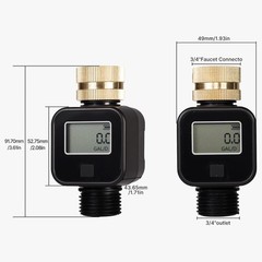 Brass Water Flow Meter with LCD-Accurate Gallon/Liter Measurement,Garden Hose,a