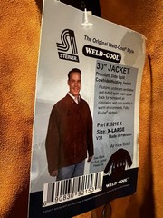 Steiner 9215-XL Welding Work Jacket Brown Leather Cowhide Snaps Studs Heavy