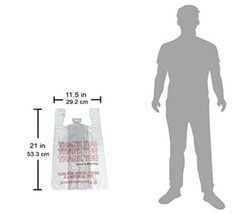 THANK YOU T-Shirt Bags 11.5″ x 6.5″ x 21″ White Plastic Shopping bag 50 – 1000