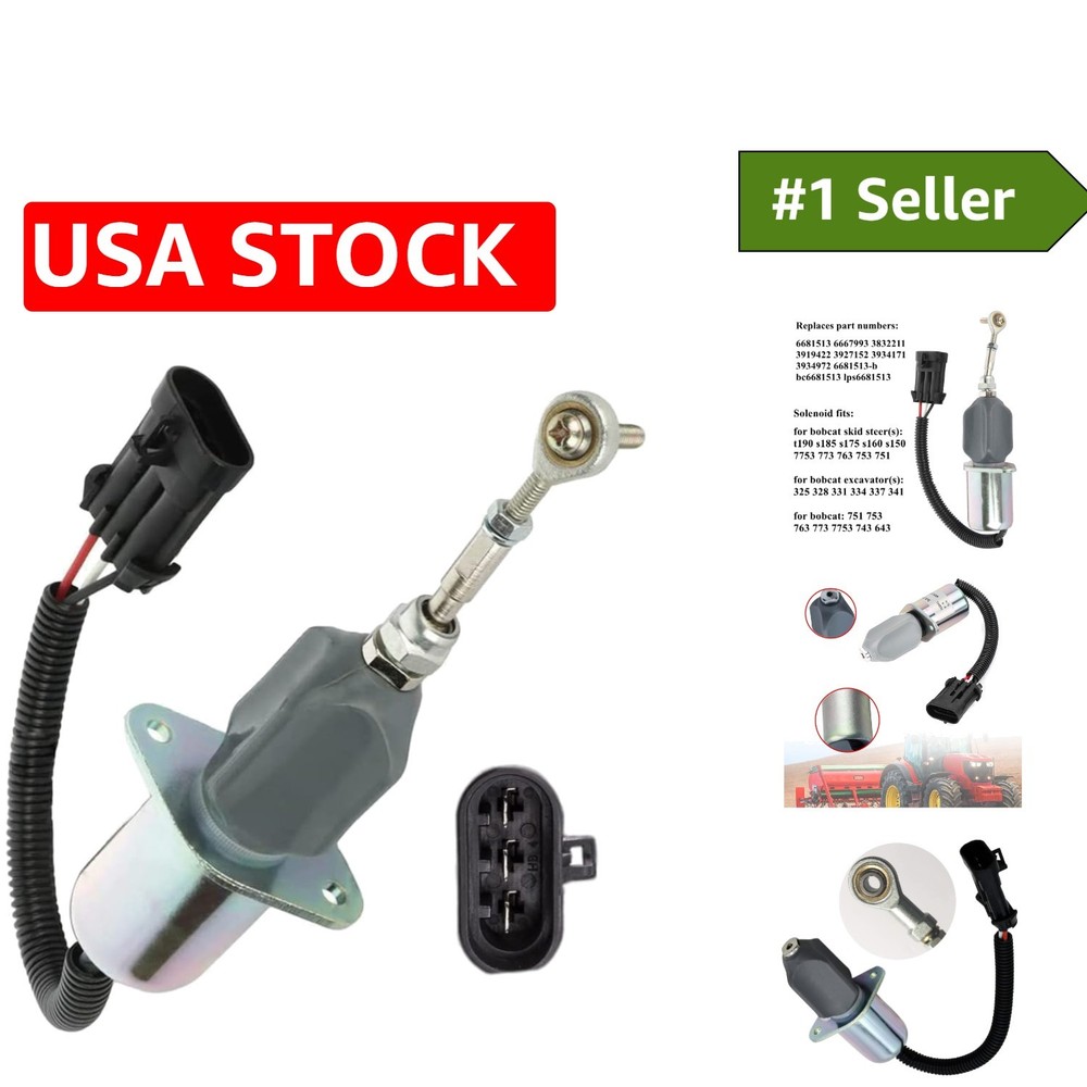 Reliable Fuel Shut Off Solenoid Switch 6681513 for Bobcat Equipment Maintenance