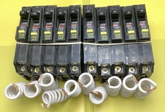 10 New Circuit Breakers Square D QOB120GFI 20 Amp ONLY FOR BOLT ON PANEL