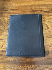 Levenger Bomber Jacket Leather 2 Pocket Folio Black