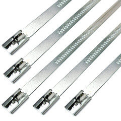 10 pack Secure 14″ long Stainless Steel Positive Locking Zip Ties Heat Silver