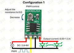 5Pcs DC 3.3V 3.7V 5V LED Driver 30-1500MA Constant Current Adjustable Module PWM