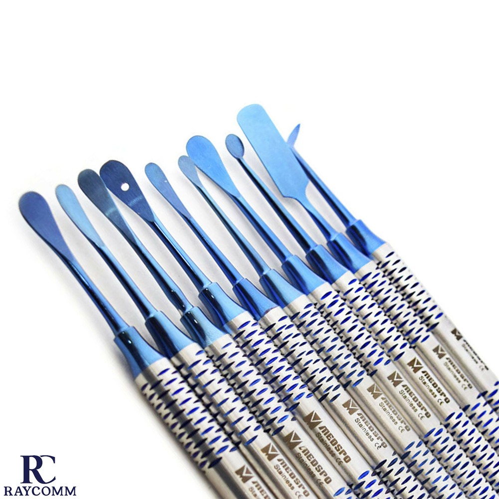 Periosteal Elevator Set Of 10 Surgical Dental Instruments Blue Coated CE
