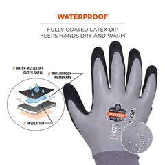 Ergodyne unisex adult Coated Waterproof Winter 2X-Large (1 Pair), Gray