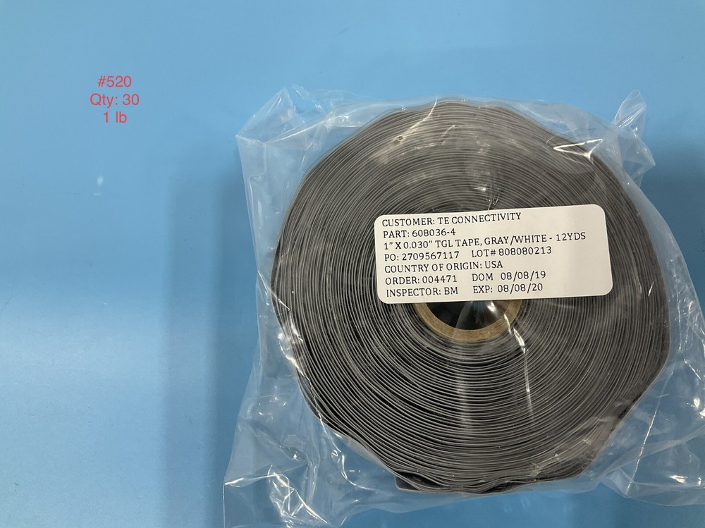 (2 pcs)TE Connectivity/AMP, 1-608036-4, gray/white Silicone Fusion Tape, 1″X15′