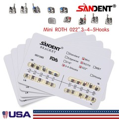 10 Packs Brackets dentales de ortodoncia Mini Roth 022 Ganchos 345