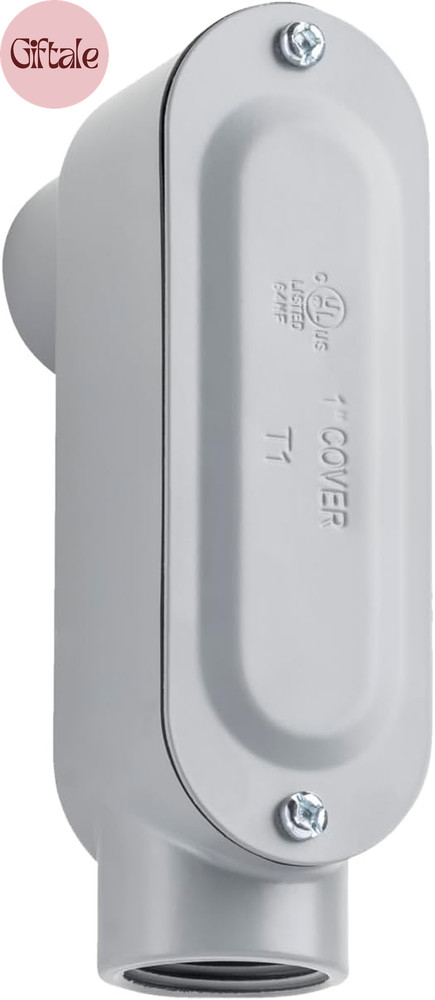 Weatherproof Aluminum LB Conduit Body with Threaded Hubs, Stamped Steel Cover, a