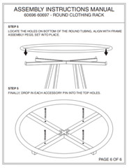 Chrome 36″ Round Clothing Rack Height 48 – 72″ H Leveler Glides Garment