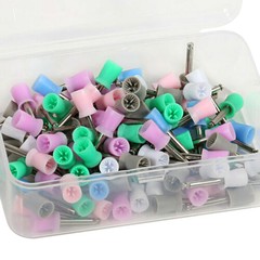 100pc/box Dental Polishing Cups Brush Prophy Nylon Metal Latch Flat Mixed Color