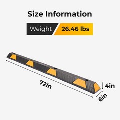 72 x 6 x 4″ Rubber Parking Curb Heavy Duty Garage Parking Lot Stopper Car Floor