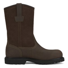 HISEA Men Steel Toe Safety Work Boots Pull On Waterproof Leather Wellington Boot