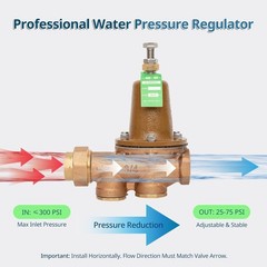 3/4″ 600XL Water Pressure Reducing Valve Adjustable 25-75 PSI # LF25AUB-Z3
