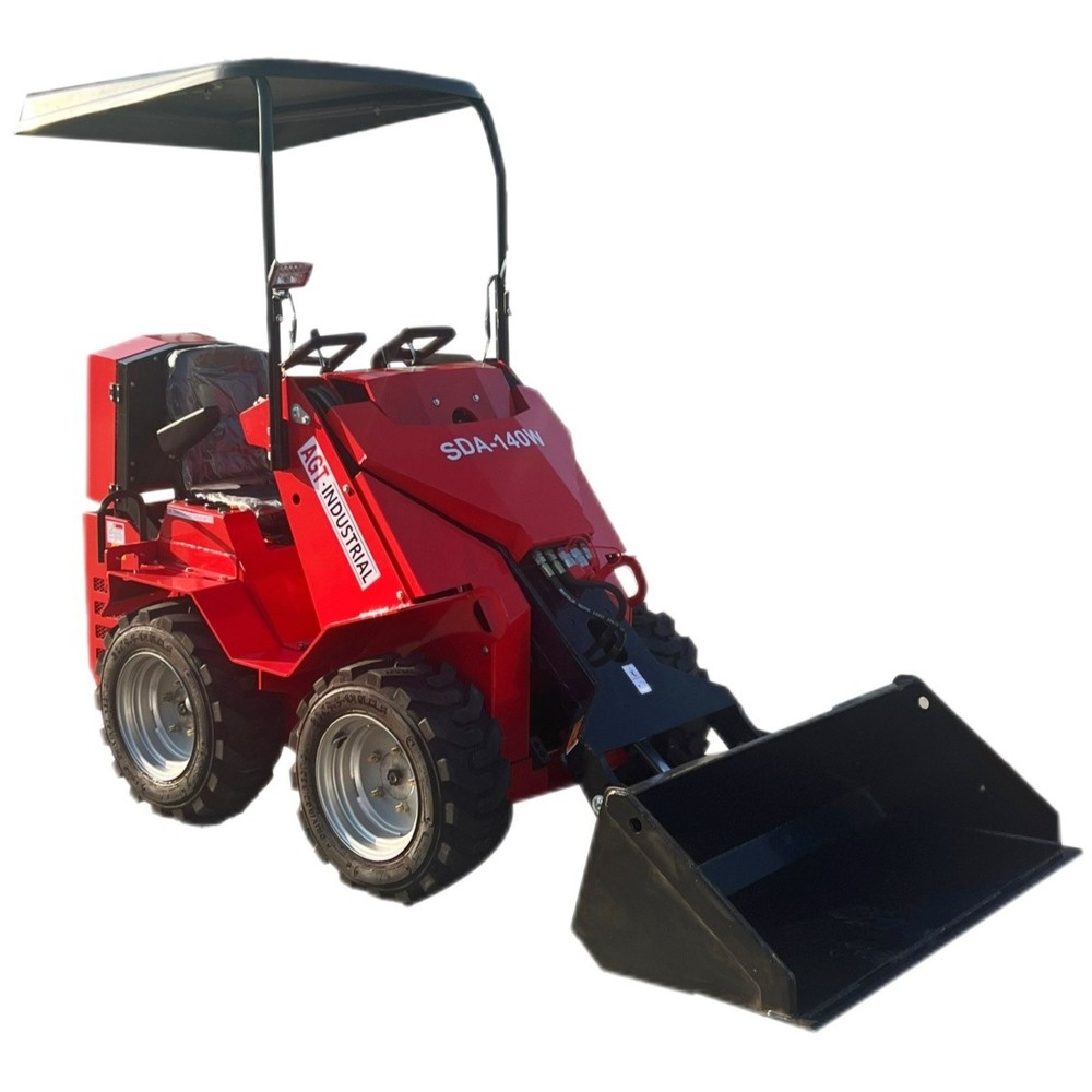 SDA-140W Ride-on Wheeled Mini Skid Steer Loader RATO Gas Engine 0.8Ton Seat-Type
