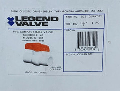 Legend S-601, 1-1/2″ PVC Compact Ball Valve 201-407
