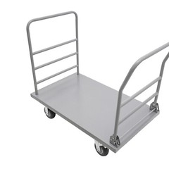 Platform Truck Cart, Heavy Duty Push Cart 2000LB with Detachable Rear Guardrail