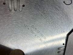 Onsrud GLR-12-150-36 12″ 36T TCG Saw Blade .150 Kerf 1″ Bore