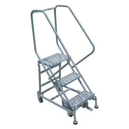 COTTERMAN 2103R1820A3E12B4W5C1P6 60 in H Steel Rolling Ladder, 3 Steps, 800 lb