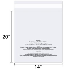 Wepoly – 14 X 20 1000 Count – Clear Poly Bags Suffocation Warning Self Seal For