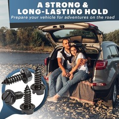 Rustproof Black-Slotted License Plate Screws 4-Pack | Stainless Steel