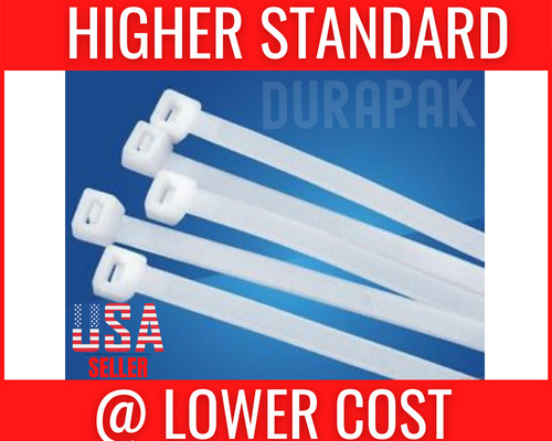 500 PCS 4″ 18 Lbs Natural Color Nylon Cable Wire Tie Self Lock Zip Secure Strap
