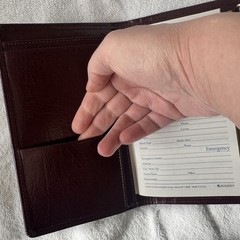 Day Timer Brown Leather Senior Pocket Planner Wallet Checkbook Organizer 4″ x 7″