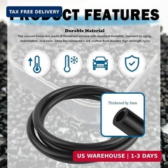6PCS 4.9Ft ID 1/8″ 5/32″ 1/4″ 5/16″ 3/8″ 3/16″ Vacuum Lines Automotive Kit,Silic