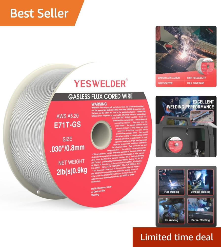 Self-Shielding .030-Inch Gasless MIG Wire for Clean, Reliable Welds – 2 lb