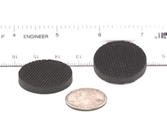 1″ Diameter x 3/16″ Tall Silicone Rubber Feet with 3M Adhesive for Benchtop Use