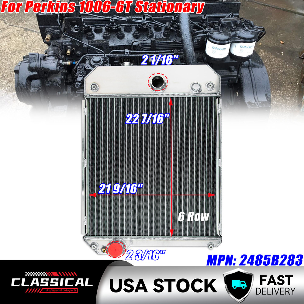 6-Row Aluminum Core Generator Radiator | 2485B283 For Perkins 1006-6T.Stationary