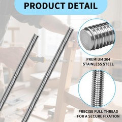 5 Pcs M5-0.8 Fully Threaded Rods 304 Stainless Steel Threads Studs Rods Long …