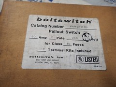 NEW – Boltswitch PR222 Pullout Switch 60 Amp 240 VAC 2 Pole