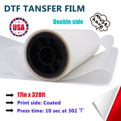 CALCA 17in x 328ft DTF Transfer Film Premium Roll Double Sided Warm Peel