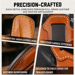 Universal IWB Leather Holster for P365/P365XL, Hellcat, G43/G48, G43X MOS/G48…