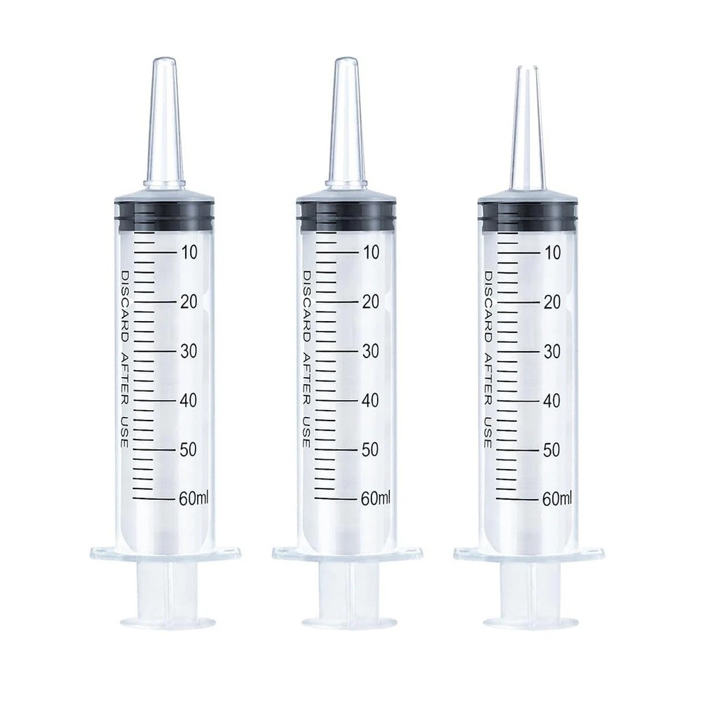 3x 60ml/2oz Plastic Syringe Sterile Plant Water Animal Feeder Individual SEALED